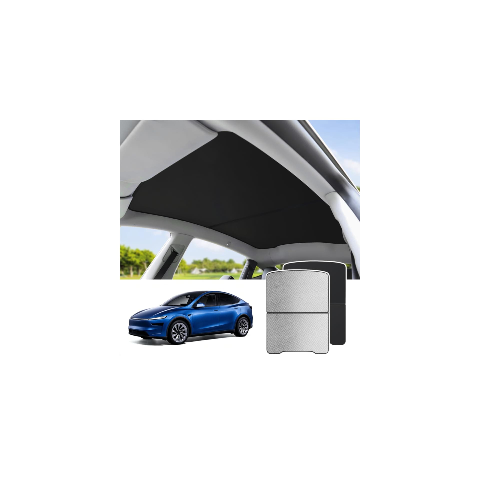 Glass Roof Sunshade (Front + Rear)