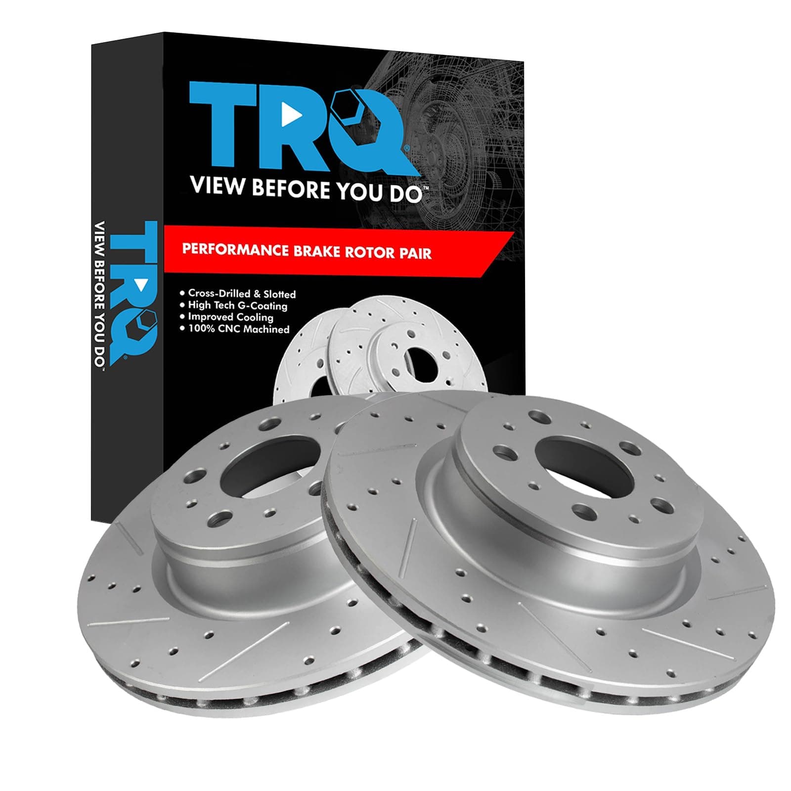 Slotted & Drilled Brake Rotors (Front)