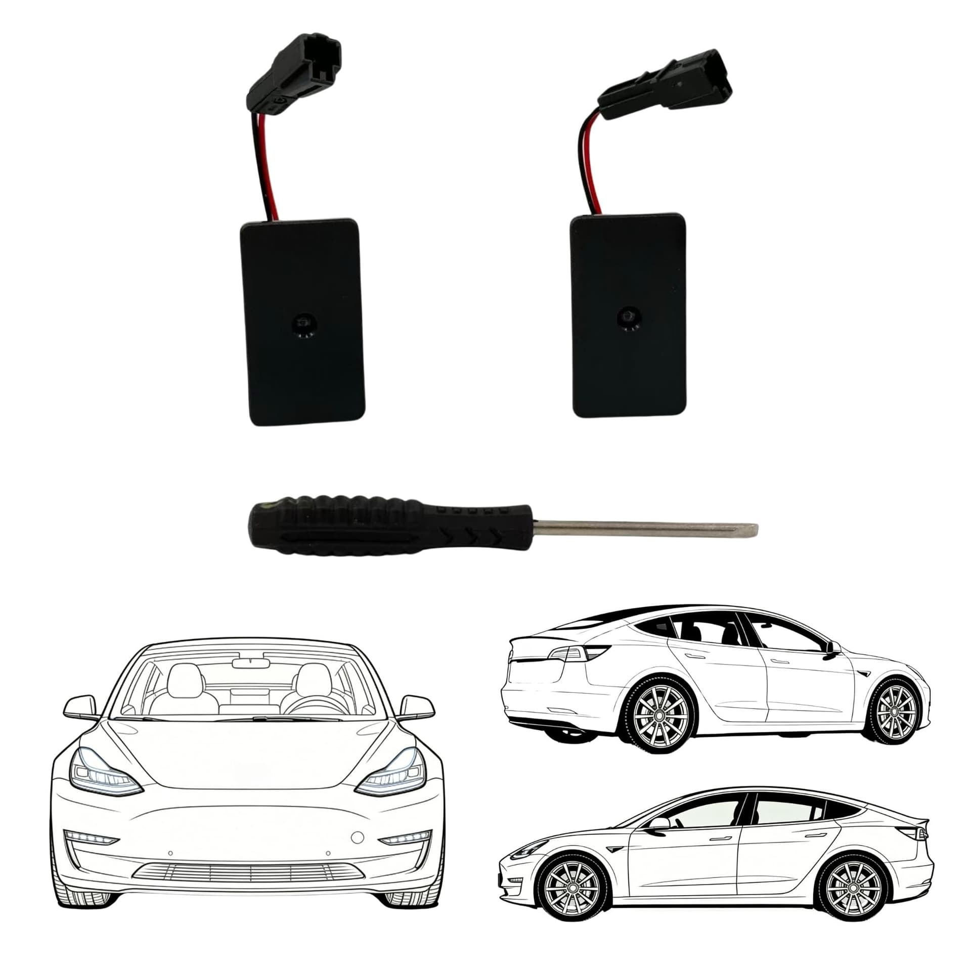 Tesla Logo Puddle Lights (Set of 4)